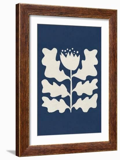 Delighted I Navy Vertical-Moira Hershey-Framed Art Print