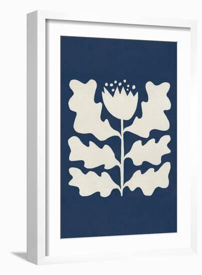 Delighted I Navy Vertical-Moira Hershey-Framed Art Print