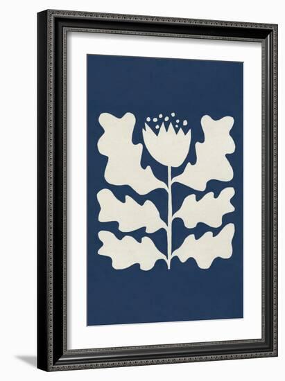 Delighted I Navy Vertical-Moira Hershey-Framed Art Print