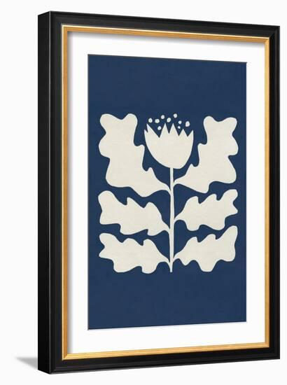 Delighted I Navy Vertical-Moira Hershey-Framed Art Print