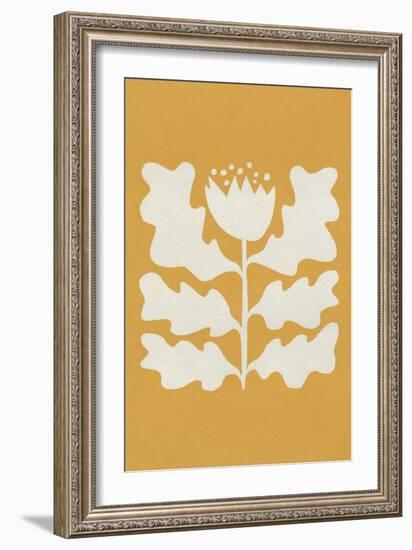Delighted I Yellow Vertical-Moira Hershey-Framed Art Print