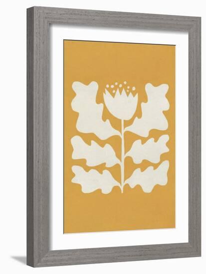 Delighted I Yellow Vertical-Moira Hershey-Framed Art Print