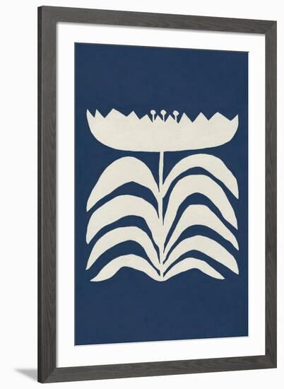 Delighted II Navy Vertical-Moira Hershey-Framed Art Print