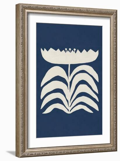 Delighted II Navy Vertical-Moira Hershey-Framed Art Print