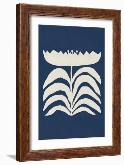 Delighted II Navy Vertical-Moira Hershey-Framed Art Print