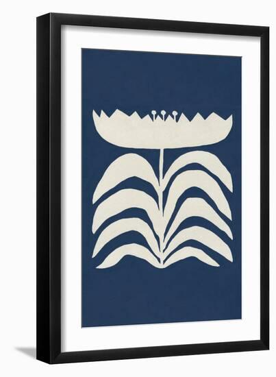 Delighted II Navy Vertical-Moira Hershey-Framed Art Print