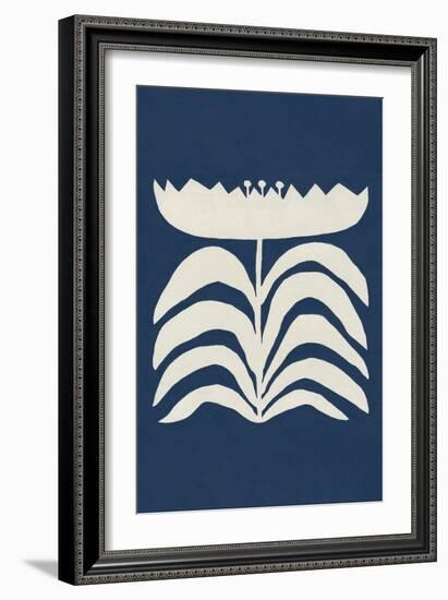 Delighted II Navy Vertical-Moira Hershey-Framed Art Print