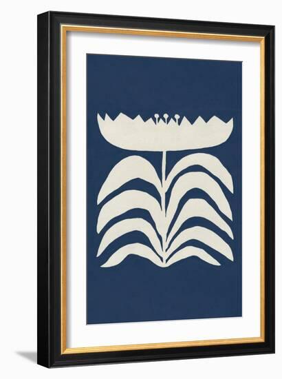 Delighted II Navy Vertical-Moira Hershey-Framed Art Print