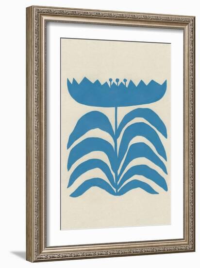 Delighted III Blue Vertical-Moira Hershey-Framed Art Print