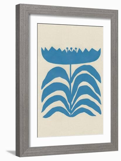 Delighted III Blue Vertical-Moira Hershey-Framed Art Print