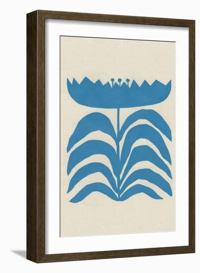 Delighted III Blue Vertical-Moira Hershey-Framed Art Print