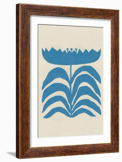 Delighted III Blue Vertical-Moira Hershey-Framed Art Print