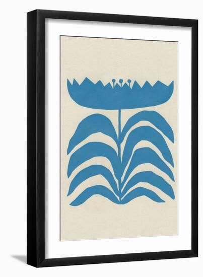 Delighted III Blue Vertical-Moira Hershey-Framed Art Print