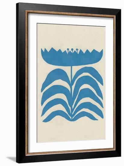 Delighted III Blue Vertical-Moira Hershey-Framed Art Print