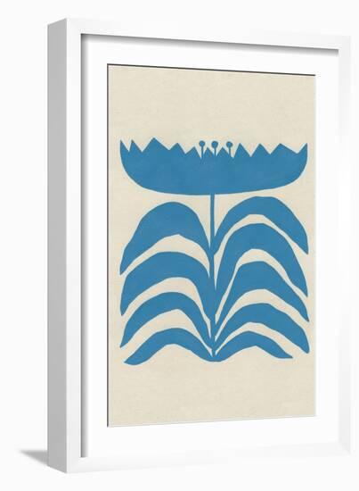 Delighted III Blue Vertical-Moira Hershey-Framed Art Print