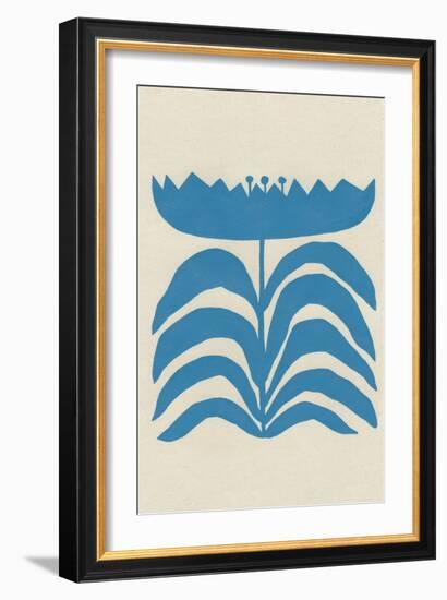 Delighted III Blue Vertical-Moira Hershey-Framed Art Print