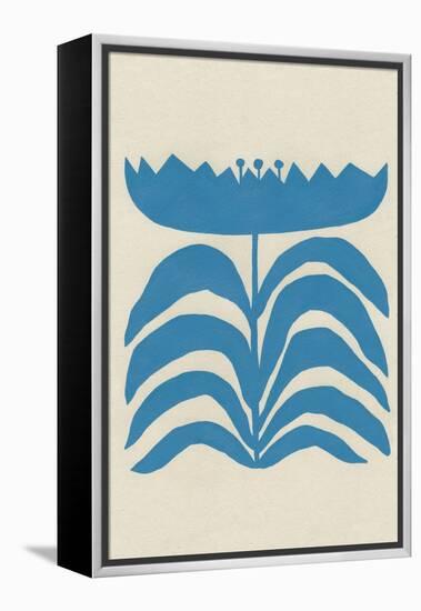 Delighted III Blue Vertical-Moira Hershey-Framed Stretched Canvas