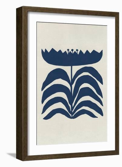 Delighted III Navy Vertical-Moira Hershey-Framed Art Print