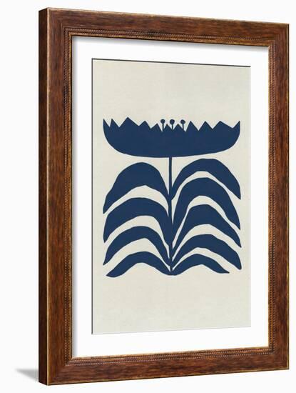 Delighted III Navy Vertical-Moira Hershey-Framed Art Print