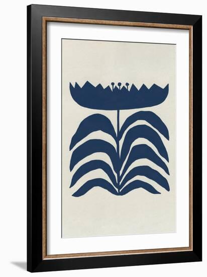 Delighted III Navy Vertical-Moira Hershey-Framed Art Print
