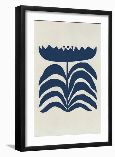 Delighted III Navy Vertical-Moira Hershey-Framed Art Print