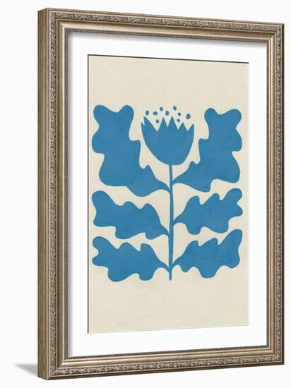 Delighted IV Blue Vertical-Moira Hershey-Framed Art Print