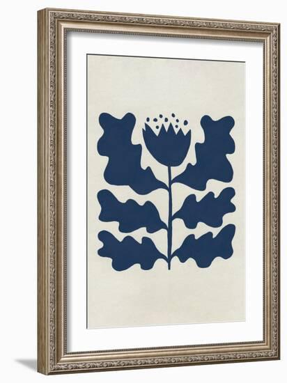 Delighted IV Navy Vertical-Moira Hershey-Framed Art Print