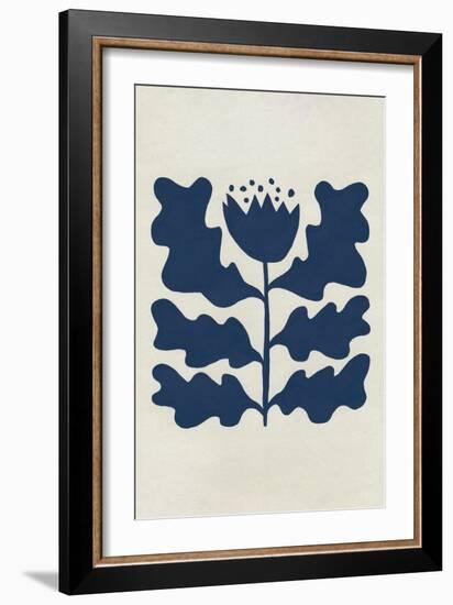 Delighted IV Navy Vertical-Moira Hershey-Framed Art Print