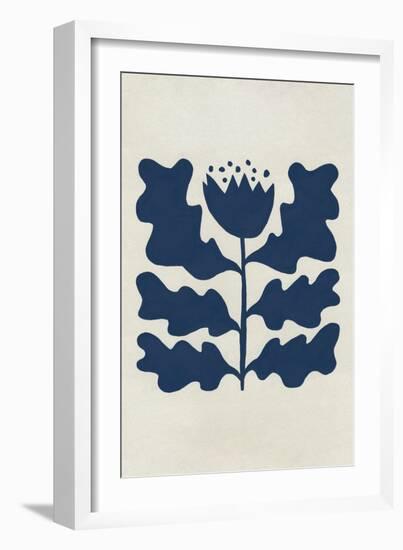 Delighted IV Navy Vertical-Moira Hershey-Framed Art Print