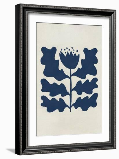 Delighted IV Navy Vertical-Moira Hershey-Framed Art Print