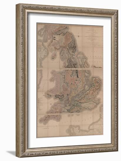 Delineation of the Strata of England and Wales with a Part of Scotland (The First Geological Map Of-William Smith-Framed Giclee Print