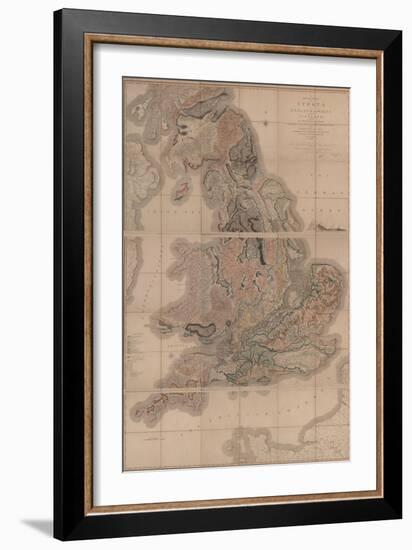 Delineation of the Strata of England and Wales with a Part of Scotland (The First Geological Map Of-William Smith-Framed Giclee Print