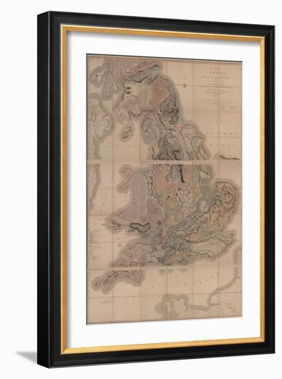 Delineation of the Strata of England and Wales with a Part of Scotland (The First Geological Map Of-William Smith-Framed Giclee Print