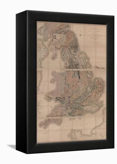 Delineation of the Strata of England and Wales with a Part of Scotland (The First Geological Map Of-William Smith-Framed Premier Image Canvas