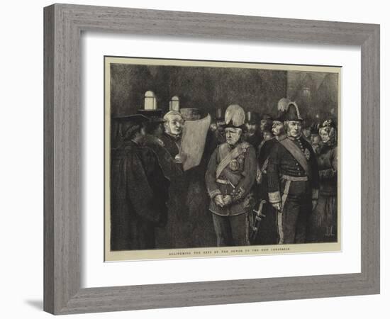 Delivering the Keys of the Tower to the New Constable-Sir James Dromgole Linton-Framed Giclee Print