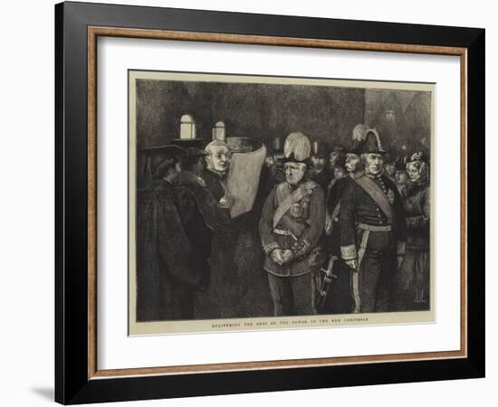 Delivering the Keys of the Tower to the New Constable-Sir James Dromgole Linton-Framed Giclee Print