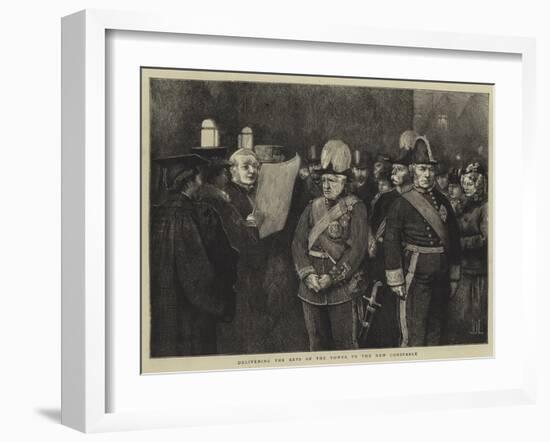 Delivering the Keys of the Tower to the New Constable-Sir James Dromgole Linton-Framed Giclee Print