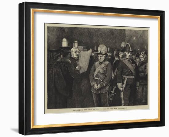 Delivering the Keys of the Tower to the New Constable-Sir James Dromgole Linton-Framed Giclee Print