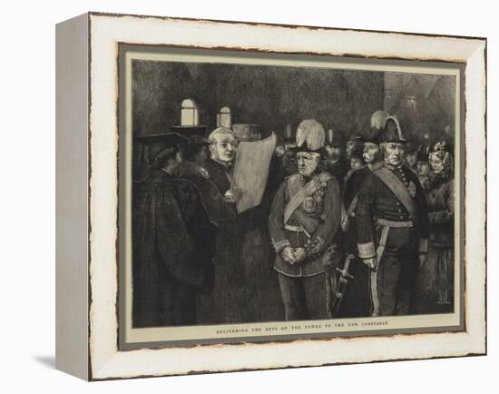 Delivering the Keys of the Tower to the New Constable-Sir James Dromgole Linton-Framed Premier Image Canvas