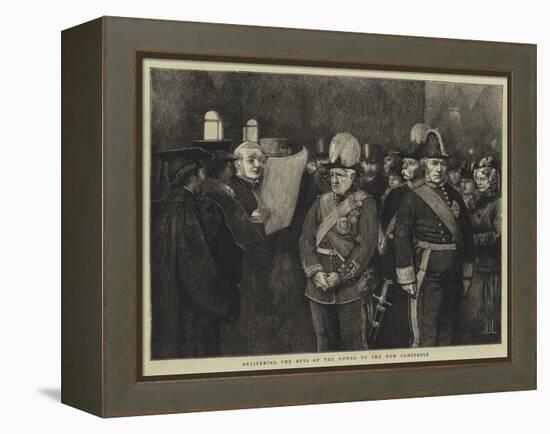 Delivering the Keys of the Tower to the New Constable-Sir James Dromgole Linton-Framed Premier Image Canvas