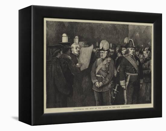 Delivering the Keys of the Tower to the New Constable-Sir James Dromgole Linton-Framed Premier Image Canvas