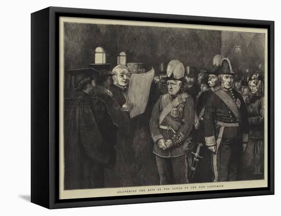 Delivering the Keys of the Tower to the New Constable-Sir James Dromgole Linton-Framed Premier Image Canvas