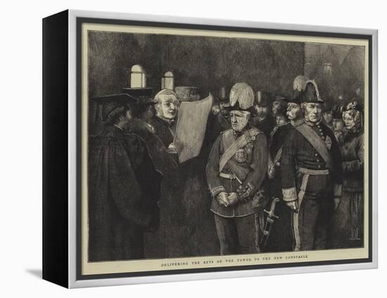 Delivering the Keys of the Tower to the New Constable-Sir James Dromgole Linton-Framed Premier Image Canvas