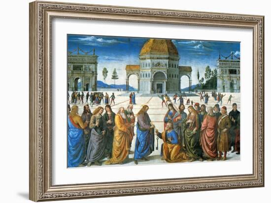 Delivery of the Keys to Saint Peter, 1481-Perugino-Framed Giclee Print