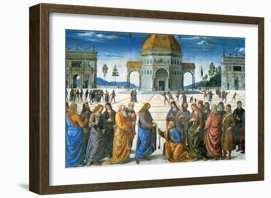 Delivery of the Keys to Saint Peter, 1481-Perugino-Framed Giclee Print