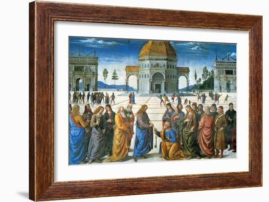 Delivery of the Keys to Saint Peter, 1481-Perugino-Framed Giclee Print