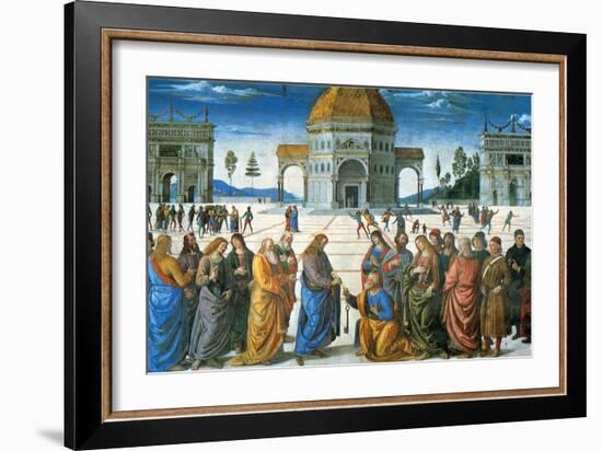 Delivery of the Keys to Saint Peter, 1481-Perugino-Framed Giclee Print