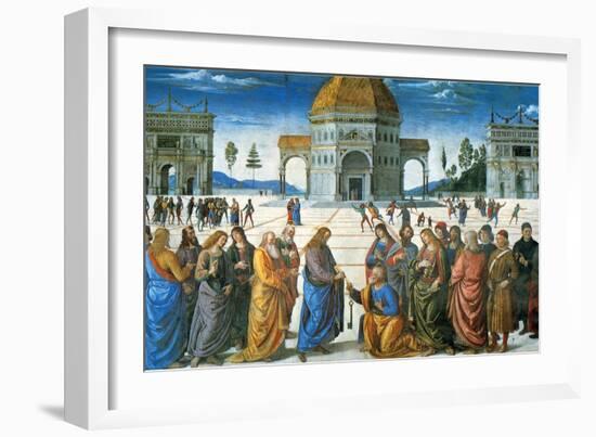 Delivery of the Keys to Saint Peter, 1481-Perugino-Framed Giclee Print