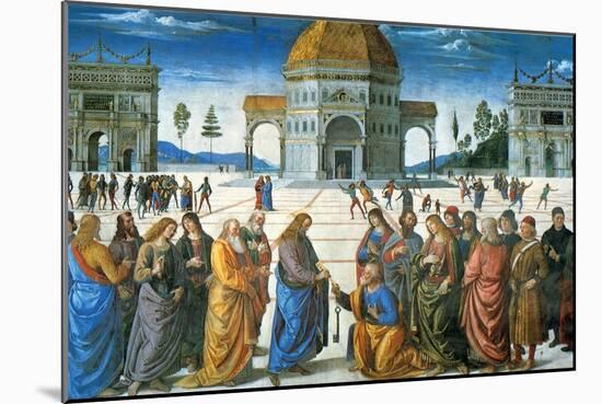 Delivery of the Keys to Saint Peter, 1481-Perugino-Mounted Giclee Print