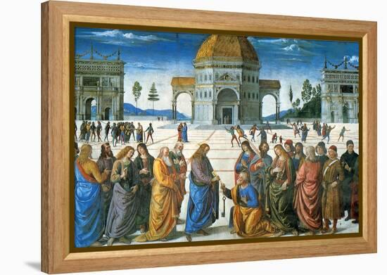 Delivery of the Keys to Saint Peter, 1481-Perugino-Framed Premier Image Canvas